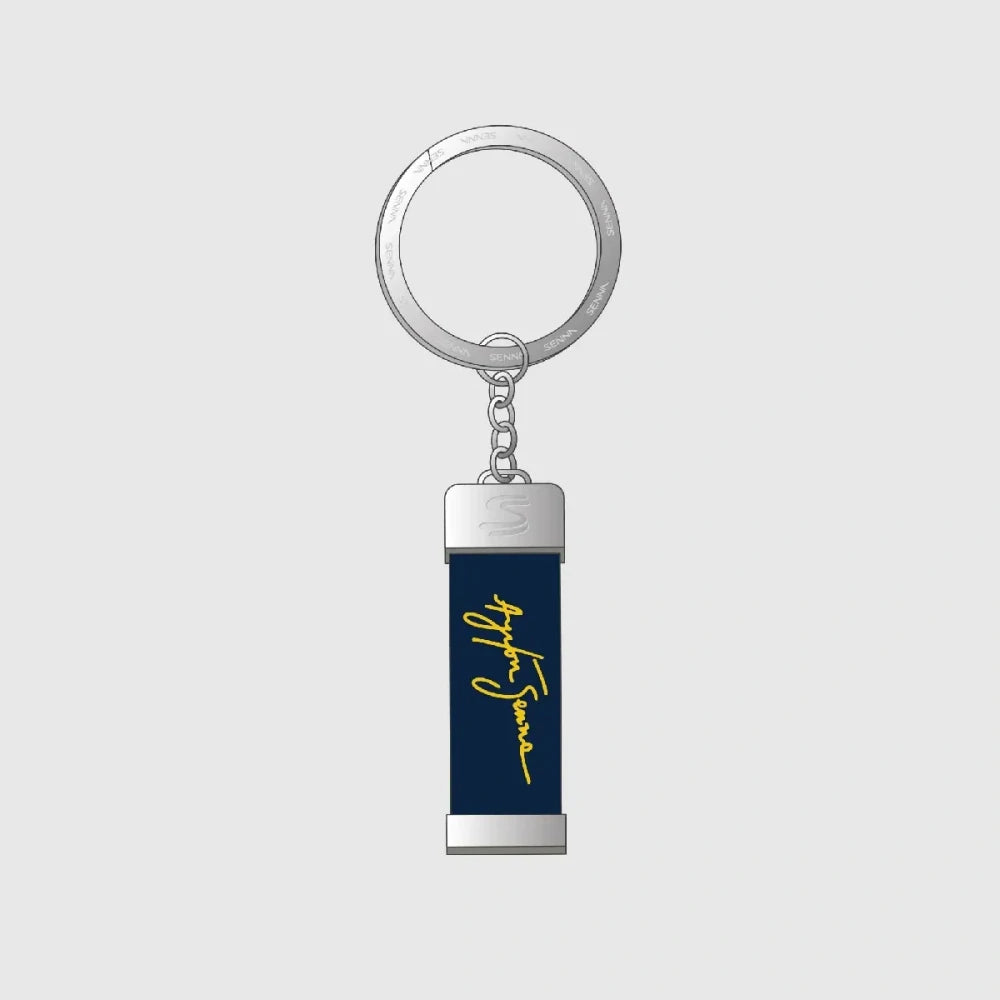 Ayrton Senna Signature Schlüsselanhänger – Marineblau