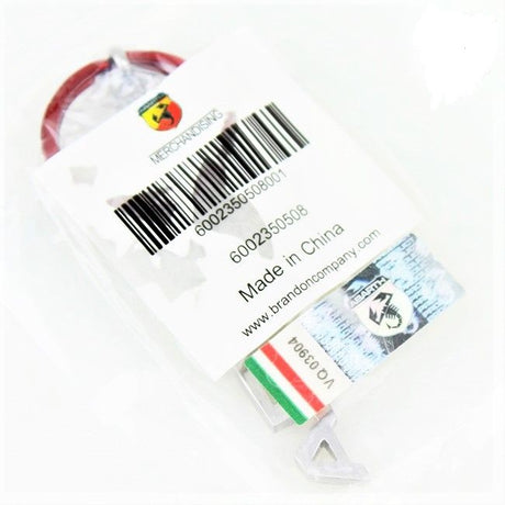 Abarth metal keyring with red ring – official product