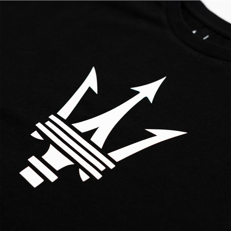 Maserati Herren-T-Shirt mit großem Dreizack-Logo schwarz