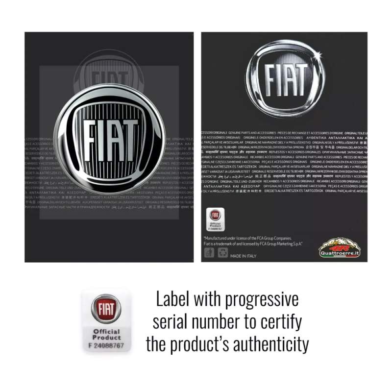 Fiat 3D logo sticker black 58 mm