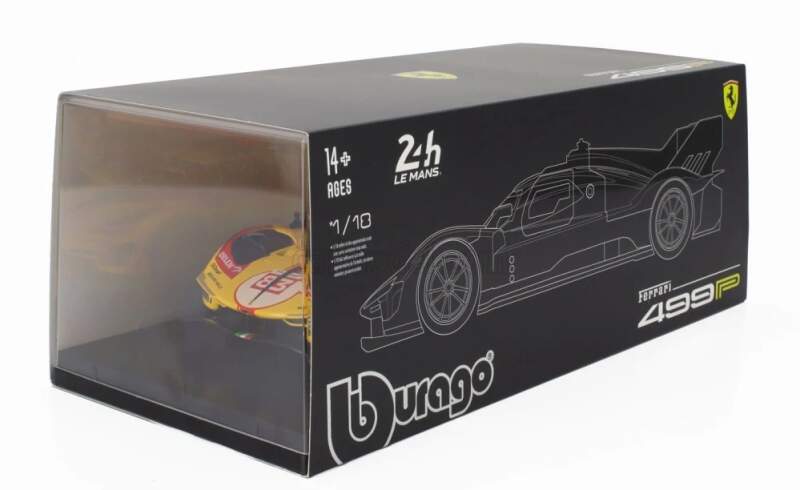 Modell Bburago Ferrari 499P Nr. 83 Le Mans 2024 im Maßstab 1:18, AF Corse – Deluxe Edition