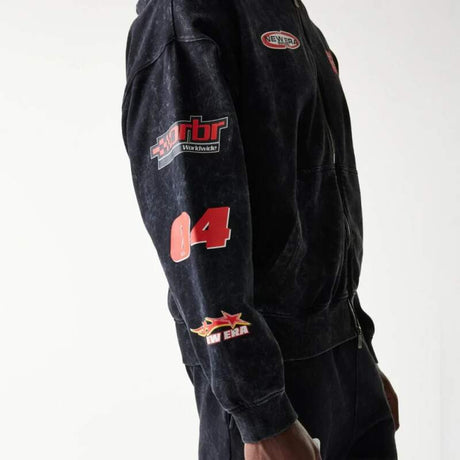 Oracle Red Bull Racing NE LINEAR zip-up sweatshirt, black - oversize