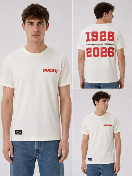 Herren-T-Shirt Ducati Corse weiß - 100th years DUCATI Edition