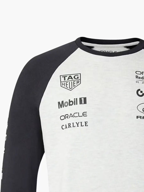 Oracle Red Bull Racing Classic Long Sleeve Team T-Shirt with Sponsor Logos – Grey